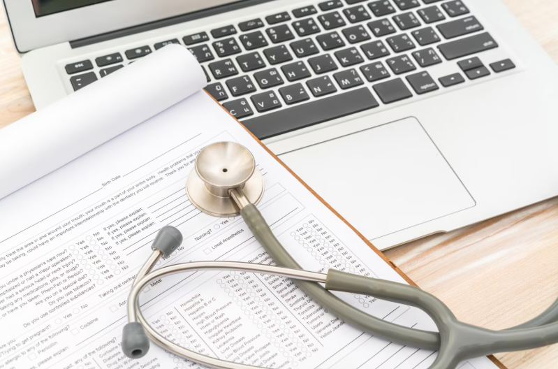 healthcare documentation laptop