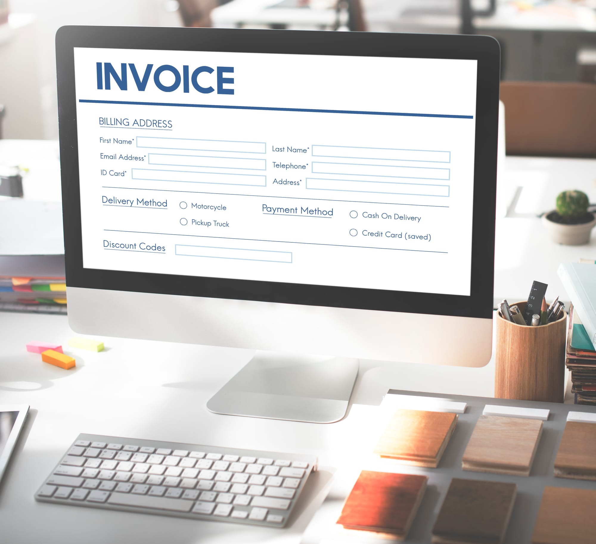 invoice billing information form graphic concept