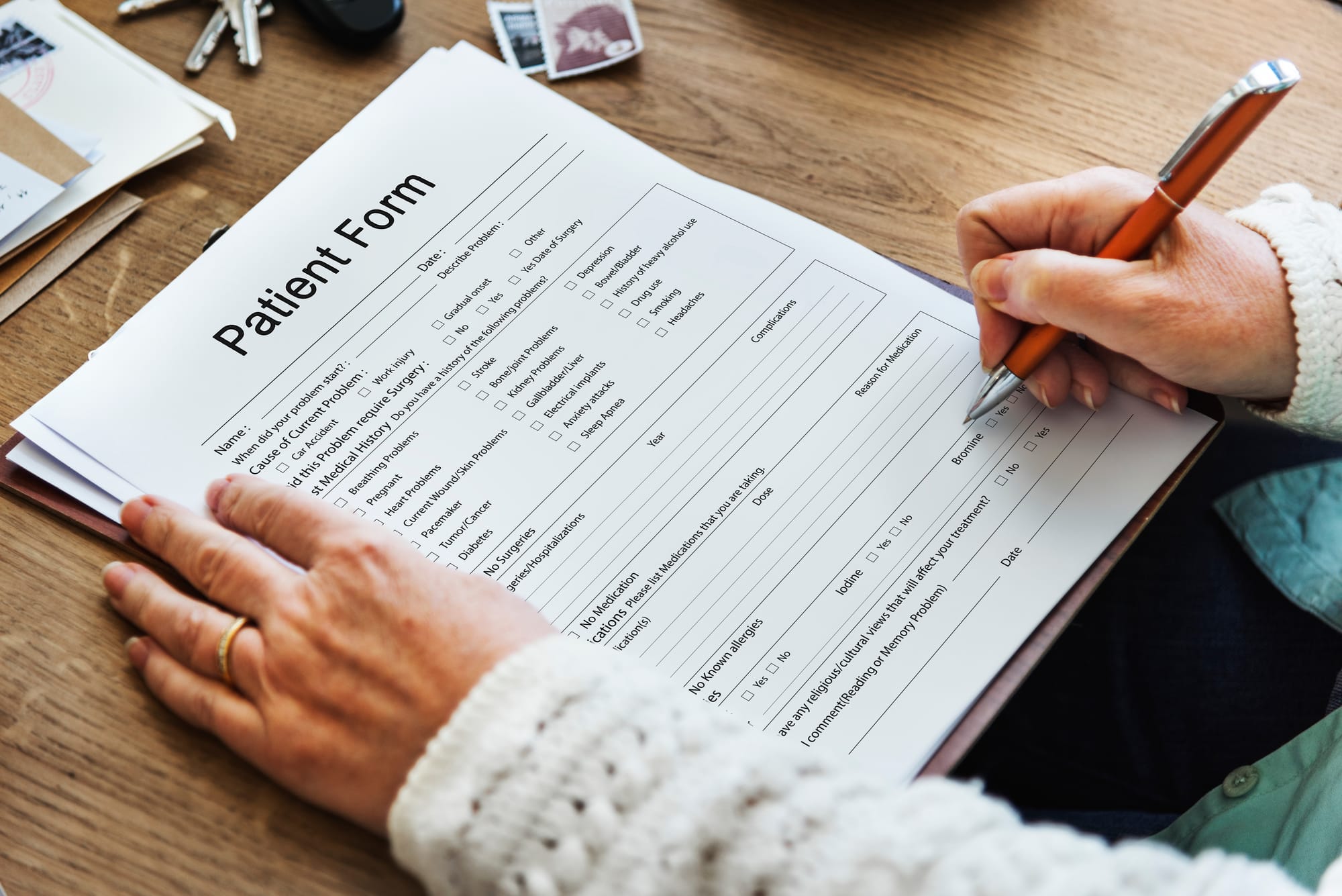 medical patient form record history information